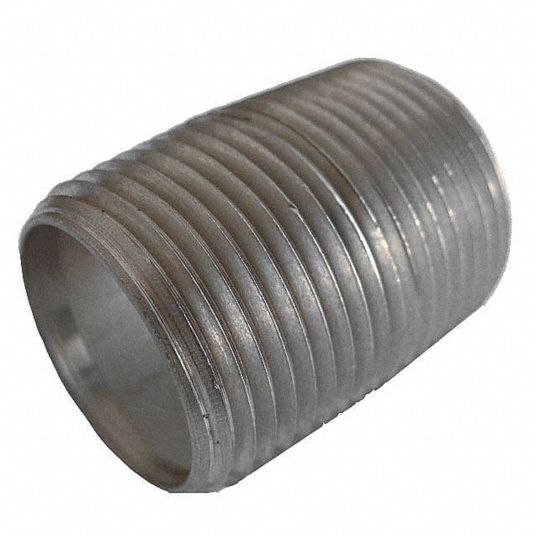 GRAINGER APPROVED 1/2 in x Close Thread 316 Stainless Steel Close Pipe