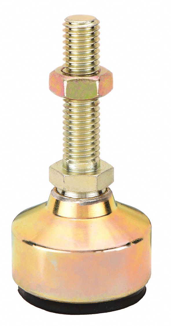 Male-End Leveling Mount: Fixed Stud, 1/2"-13 Thread Size, 1.88 in, 1, 000 lb Capacity