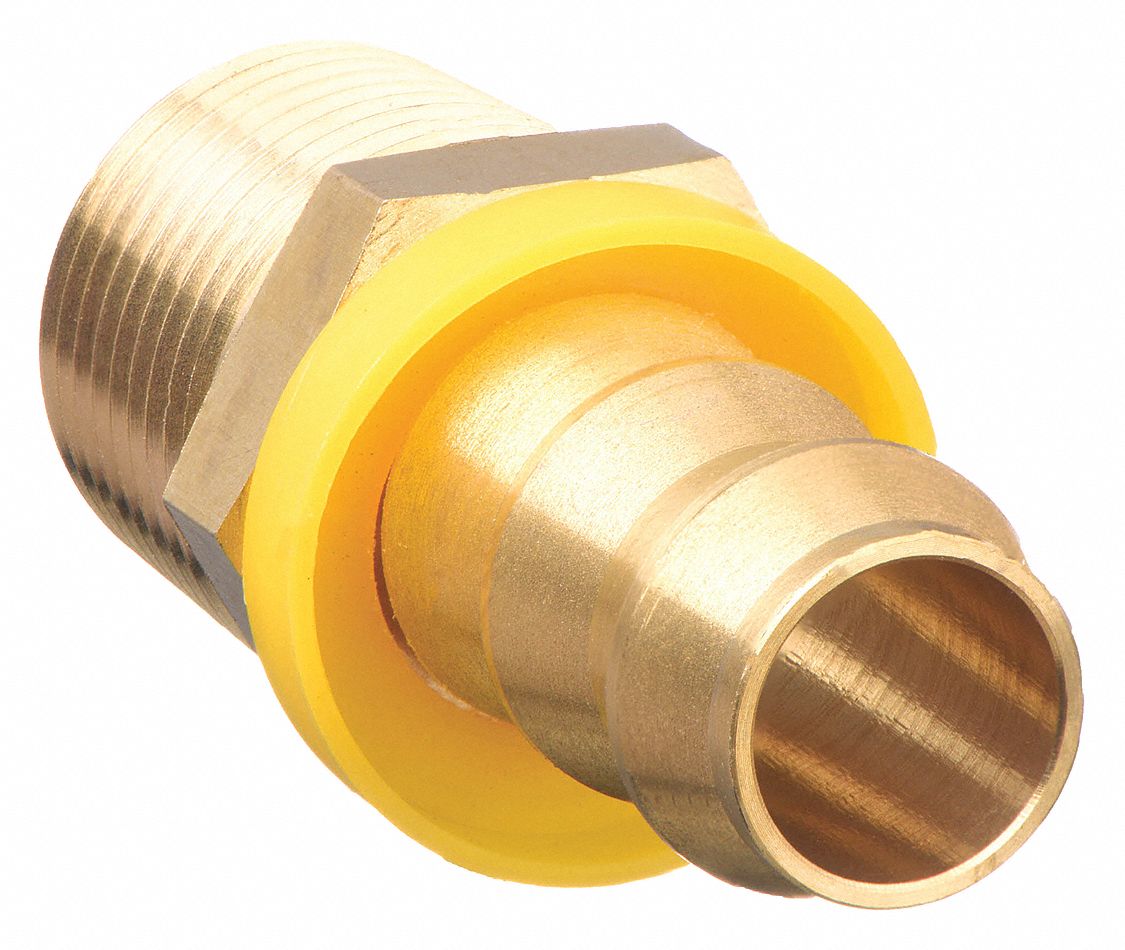 PUSH-ON HOSE FITTING, HOSE BARB X NPT, ¾ X ¾ IN FITTING, MALE X MALE, RIGID, STRAIGHT