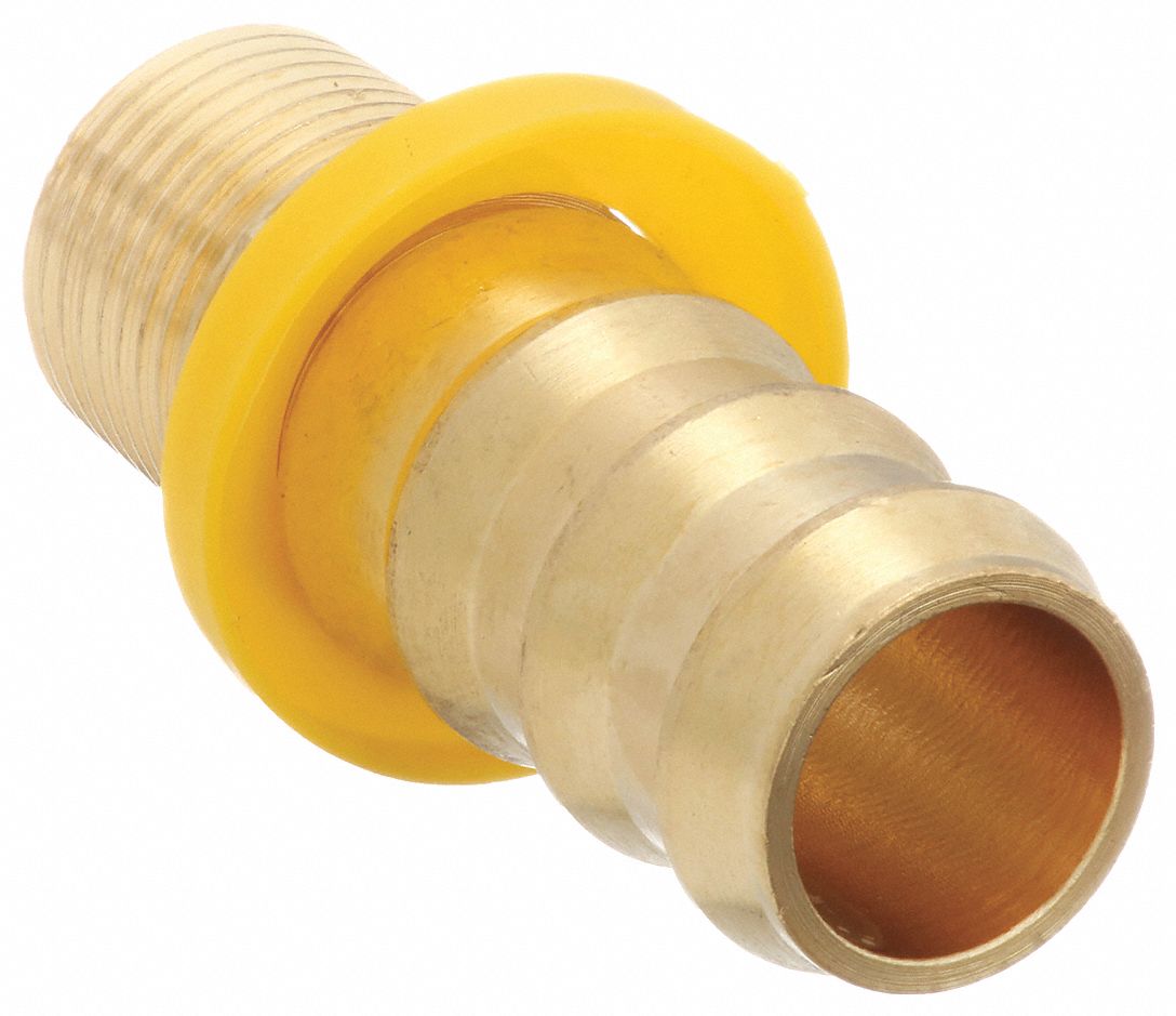 PUSH-ON HOSE FITTING, HOSE BARB X NPT, ¾ X ½ IN FITTING, MALE X MALE, RIGID, STRAIGHT