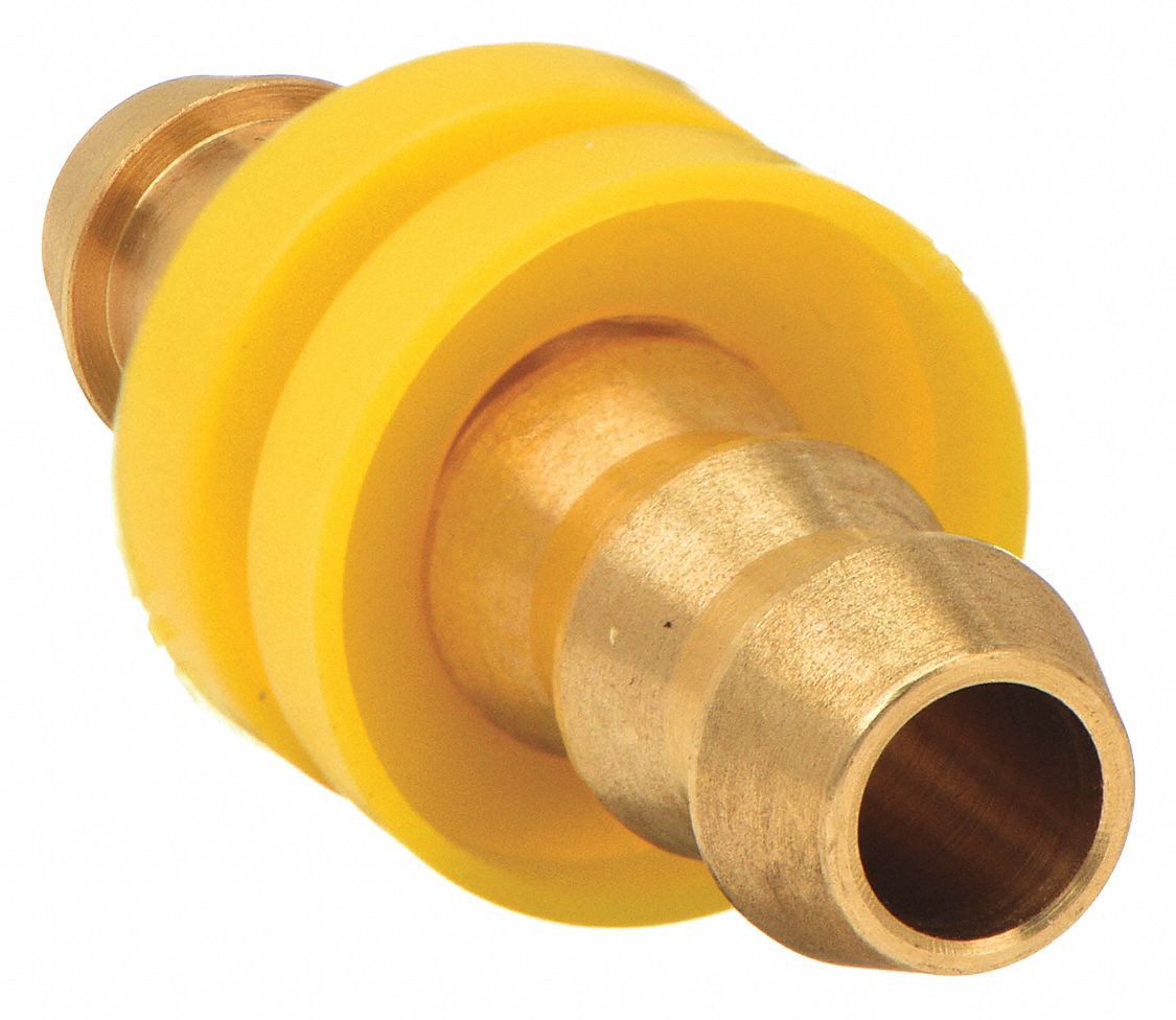 BARBED HOSE MENDER, HOSE BARB X HOSE BARB, ⅜ X ⅜ IN FITTING, MALE X MALE, RIGID