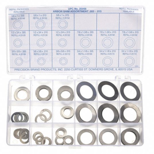 Inch, Arbor Shim, Arbor Shim Assortment - 4TT25|25998 - Grainger