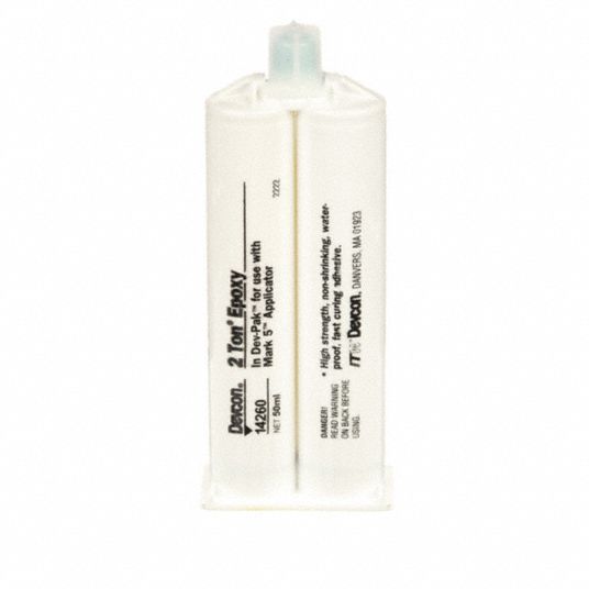 Devcon 2 Ton Clear Two-Part Epoxy Adhesive - Base & Accelerator (B/A) - 50  ml Cartridge - 14260