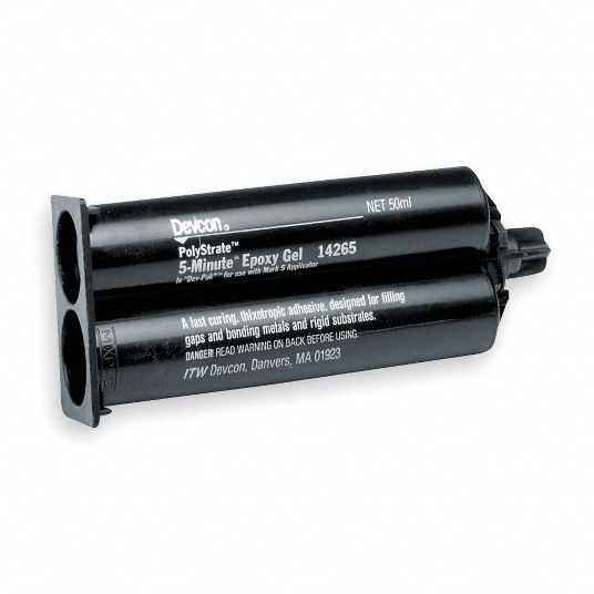 DEVCON Epoxy Adhesive: 5-Minute Epoxy Gel, Ambient Cured, 50 mL, Dual ...