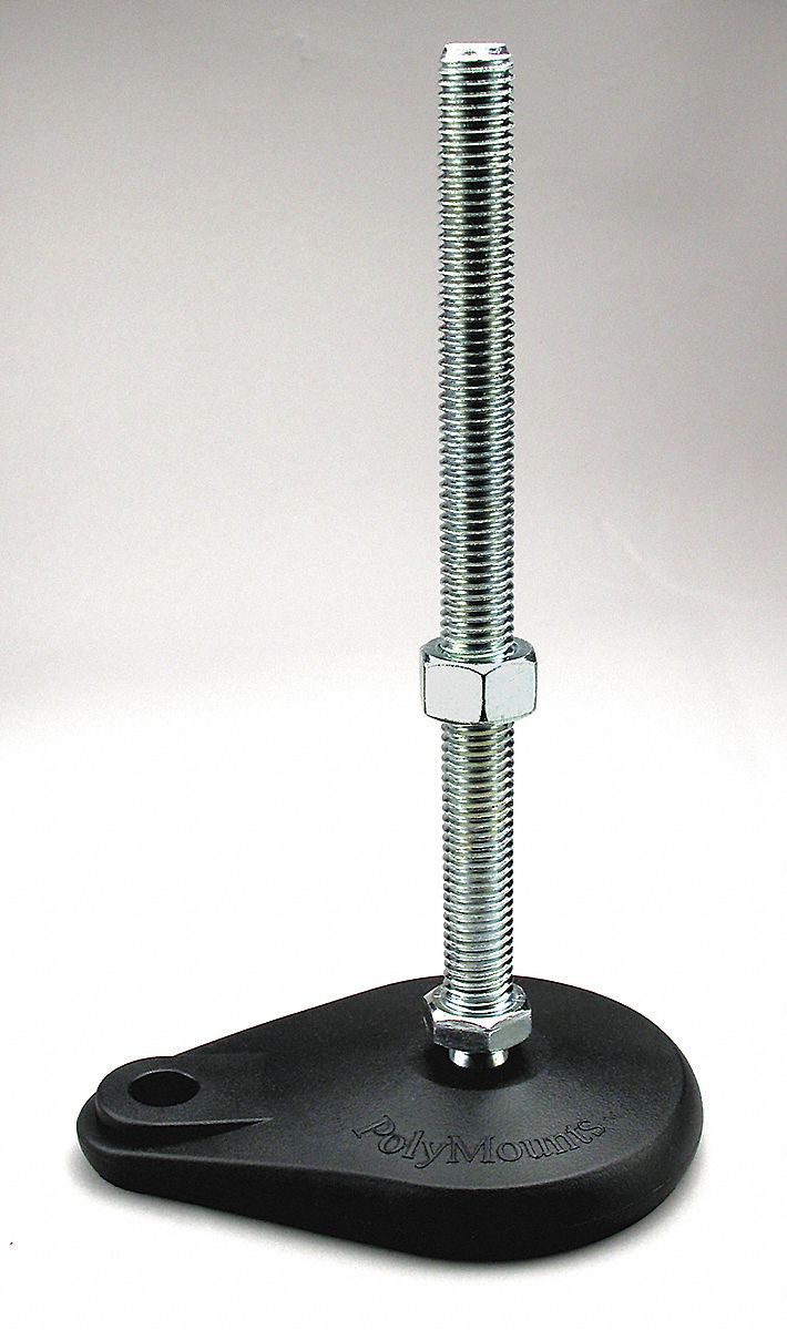 Male-End Leveling Mount: Swiveling Stud, 1"-8 Thread Size, 4 in – 5 7/16 in, 7, 500 lb Capacity