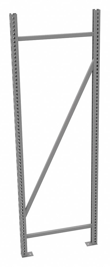 BULK STORAGE UPRIGHT FRAME, 72 IN OVERALL H, 14 GA, 17,000 LB LOAD CAPACITY, ZINC-PLATED