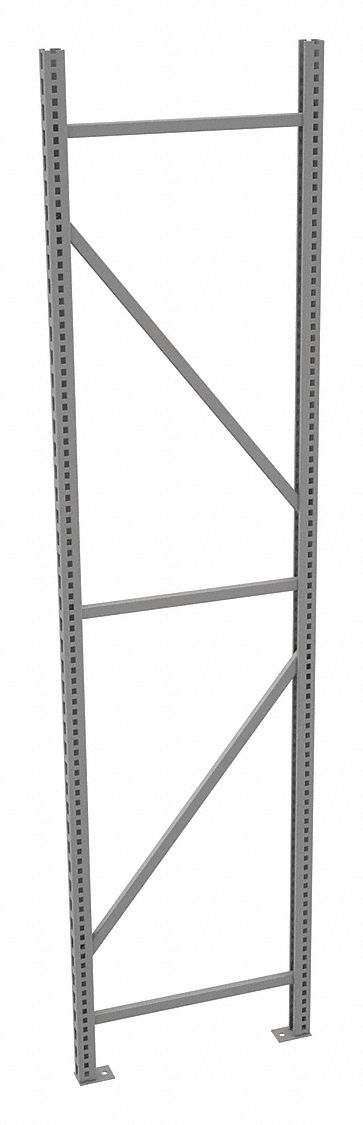 BULK STORAGE UPRIGHT FRAME, 96 IN OVERALL H, 14 GA, 17,000 LB LOAD CAPACITY, ZINC-PLATED