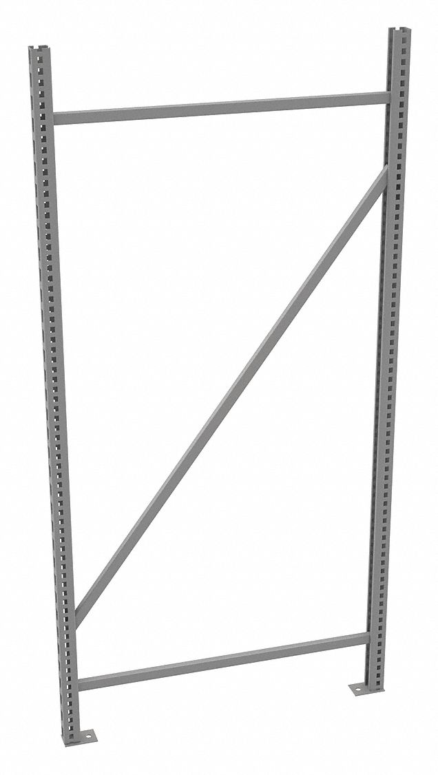 BULK STORAGE UPRIGHT FRAME, 72 IN OVERALL H, 14 GA, 17,000 LB LOAD CAPACITY, ZINC-PLATED
