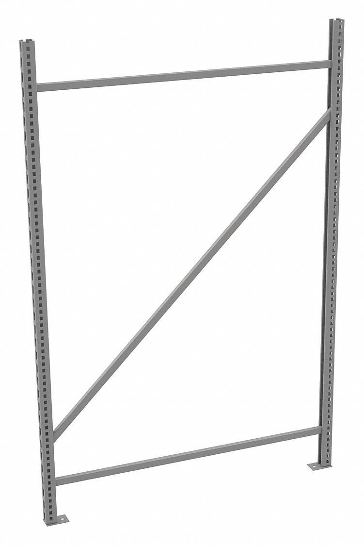 BULK STORAGE UPRIGHT FRAME, 72 IN OVERALL H, 14 GA, 17,000 LB LOAD CAPACITY, ZINC-PLATED