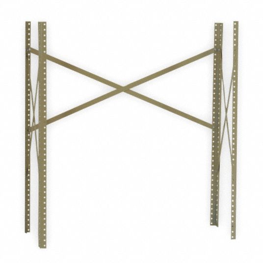 EDSAL Shelving Post Kit 42 in Overall Ht, Steel, 14 ga, Tan 4TW66