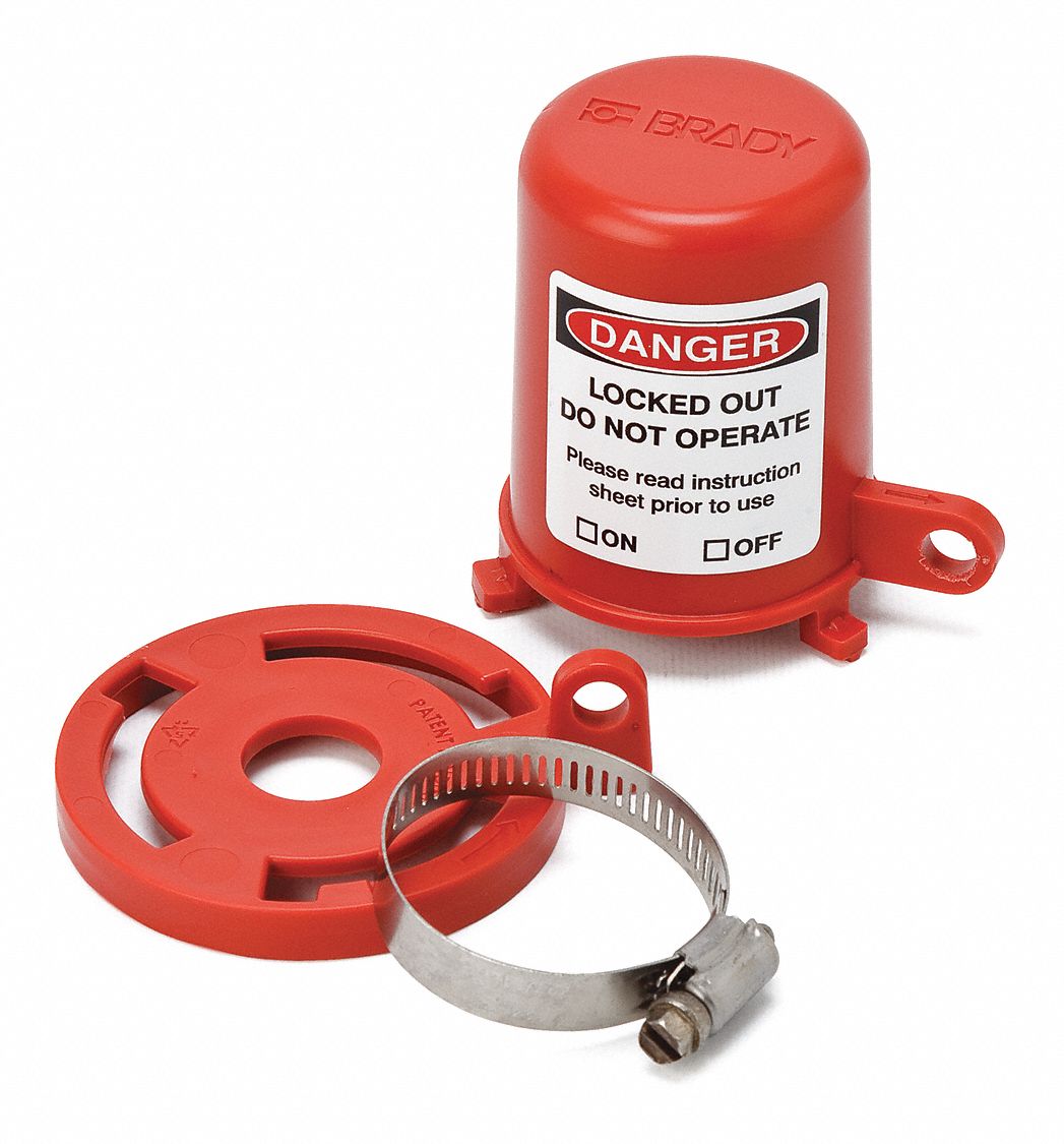 BRADY Plug Valve Lockout, Polypropylene, Red 4TWF7113231 Grainger