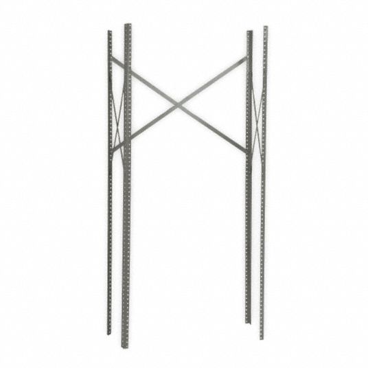 EDSAL Shelving Post Kit 85 in Overall Ht, Steel, 14 ga, Gray 4TX46