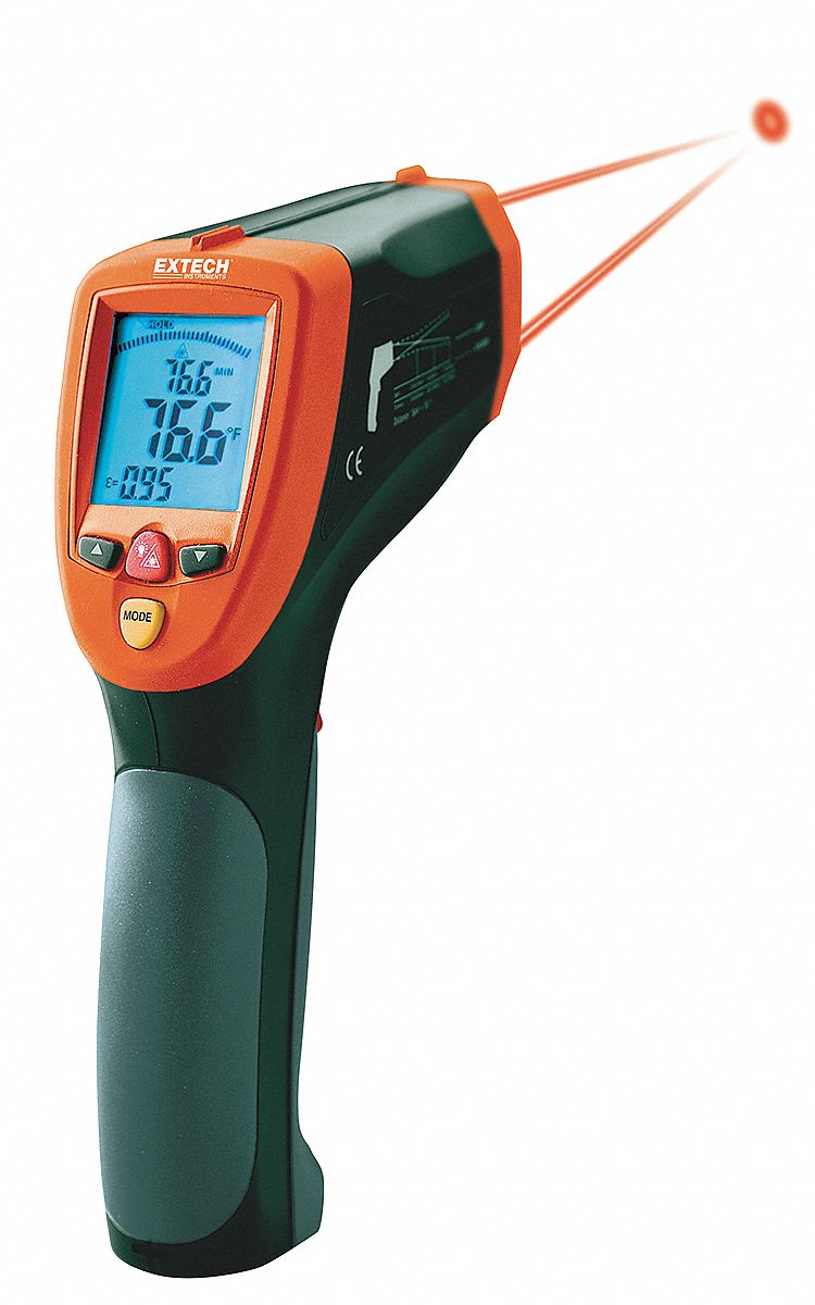 INFRARED THERMOMETER, 42570-NISTL, INCLUDED, AVG/DIFFERENCE/MAXIMUM TEMP/MIN TEMP, FULL SIZE BODY