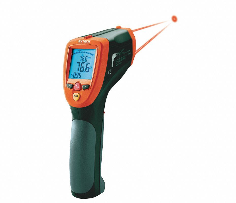 EXTECH Termómetro Infrarrojo, Rango de Temp. (F) 58° a 3992°, Tamaño