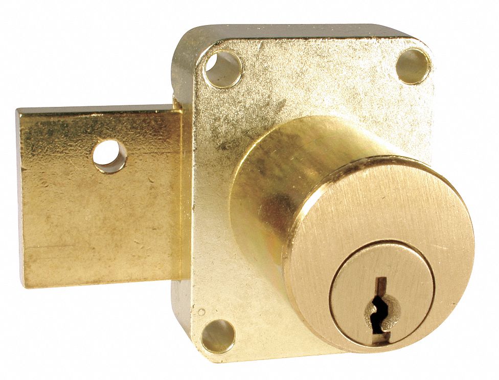 DEADBOLT DRAWER LOCK,BRASS