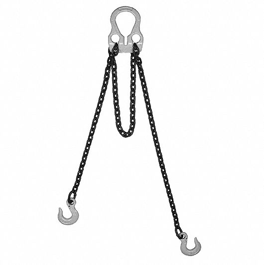 Chain Sling Grade 80 5/16" x 5' Triple Leg with Grab Hooks