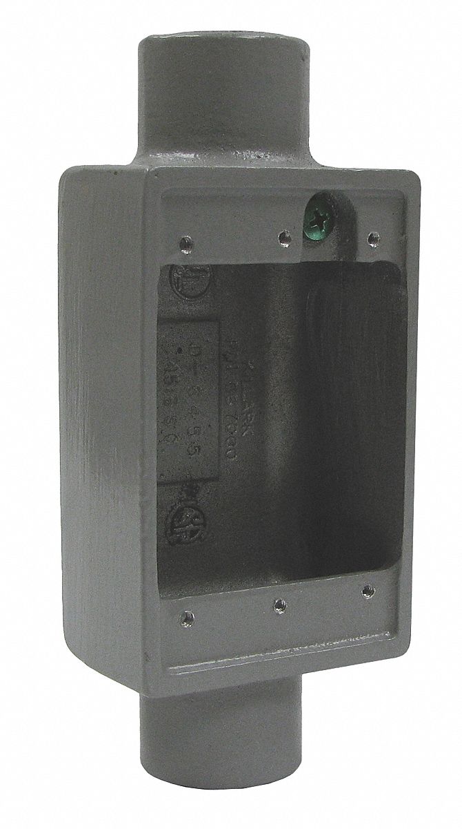HUBBELL KILLARK Weatherproof Electrical Box 1 Gangs, 1 in Hub Size, 2