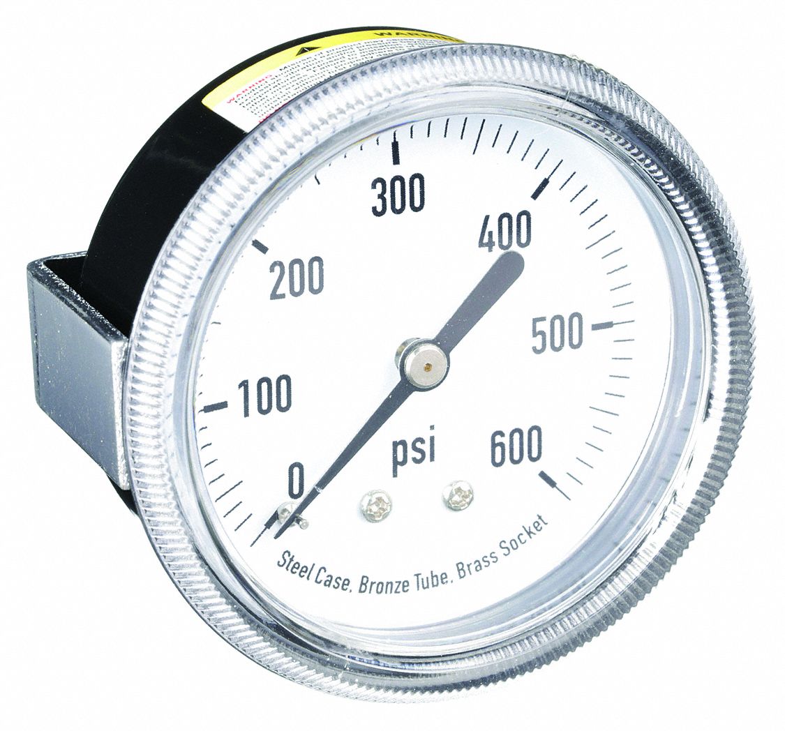 UClamp, 0 to 600 psi, PanelMount Pressure Gauge 4UA284UA28 Grainger