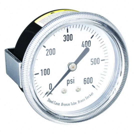 UClamp, 0 to 600 psi, PanelMount Pressure Gauge 4UA284UA28 Grainger