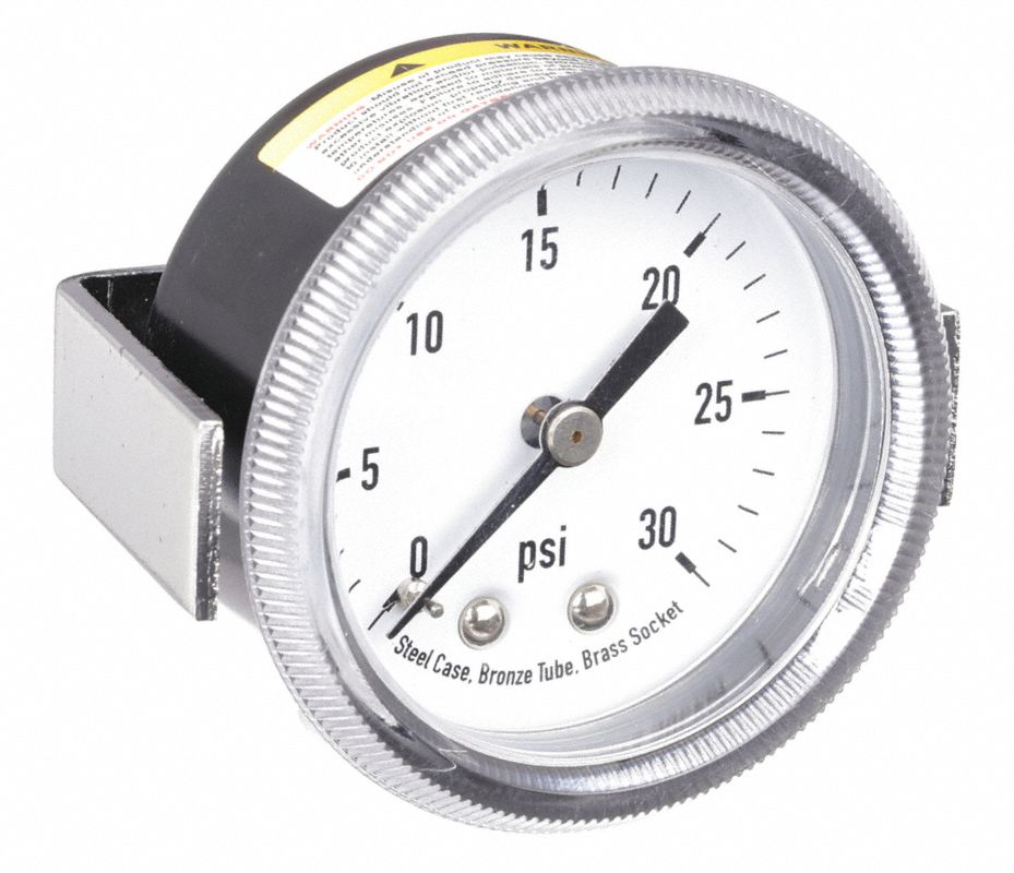 Manometro Aria Mini 0-30 PSI Attacco 1/8" MNPT Posteriore - Diametro 1" - CBM 102D-108C
