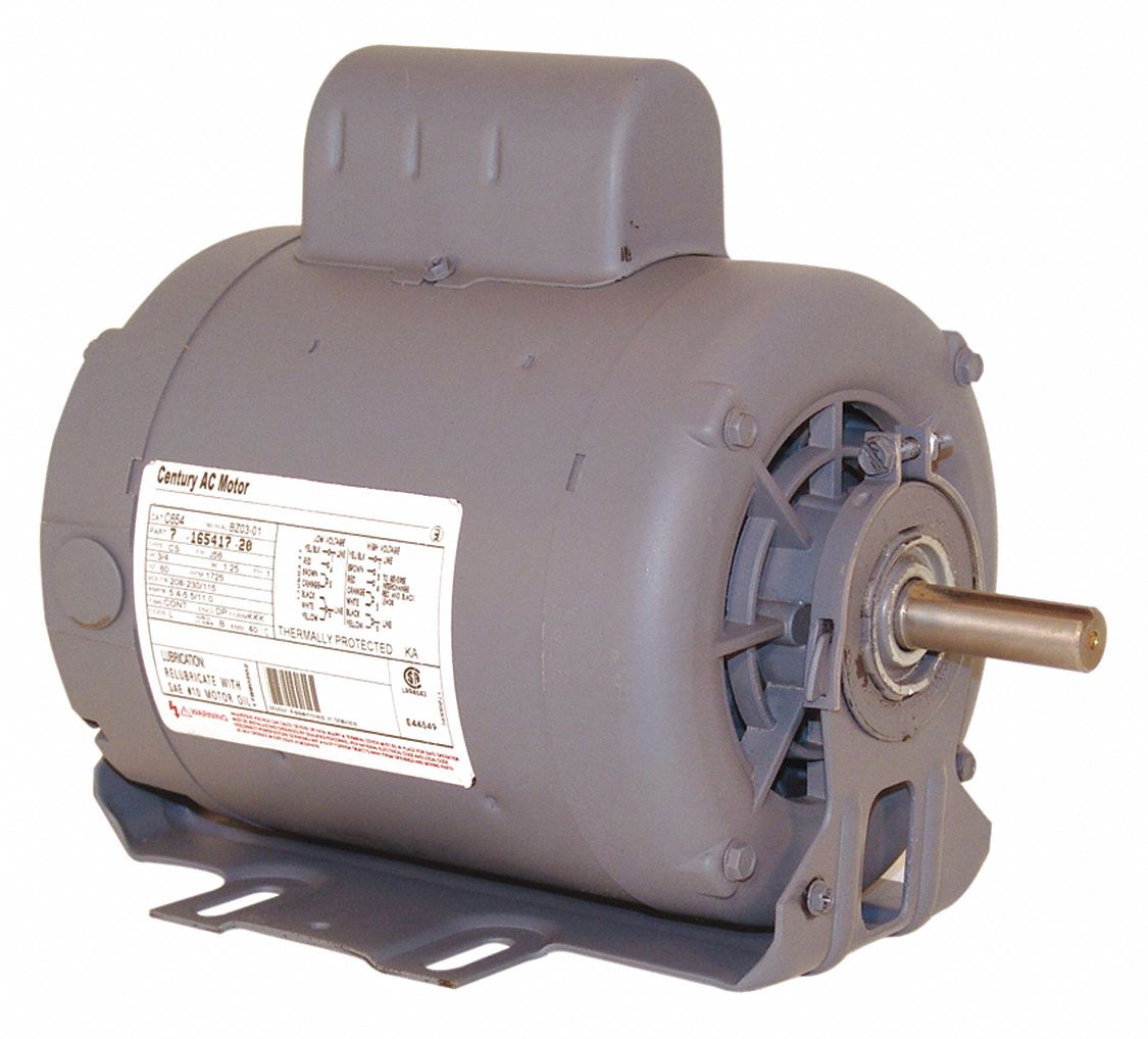 CENTURY Belt Drive Motor, 1 HP, CapacitorStart, Nameplate RPM 3,450