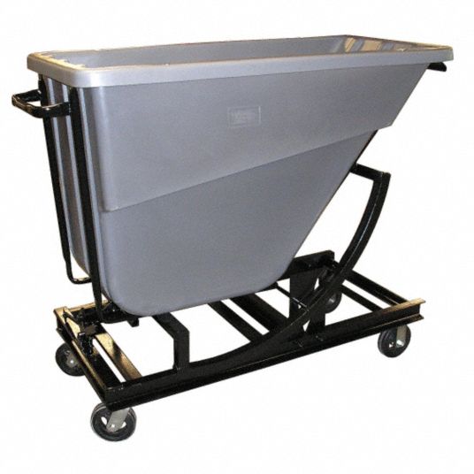 GRAINGER APPROVED Gray SelfDumping Hopper, 16.7 cu ft, 750 lb Load Cap