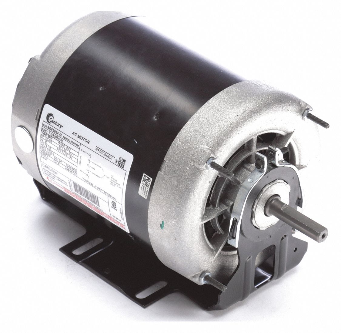 CENTURY Belt Drive Motor, 1/3, 1/8 HP, SplitPhase, Nameplate RPM 1,725