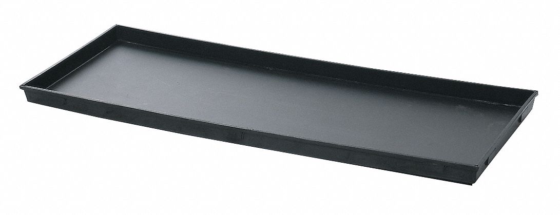 Containment Tray: 36 in x 24 in, 36 in Overall Wd, 24 in Overall Dp, 1 in Overall Ht, Black
