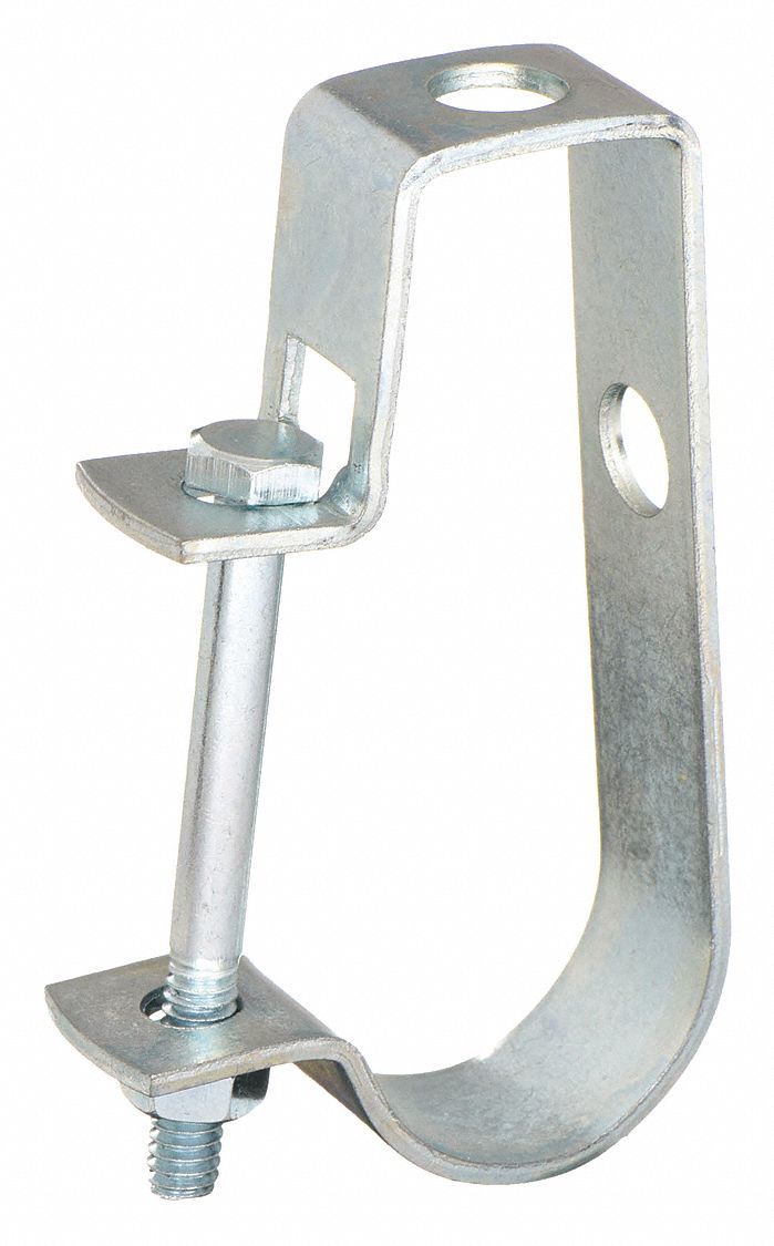 Loop Hanger: Electro-Galvanized Steel, For 1/2 in Pipe, For 3/8 in Threaded Rod