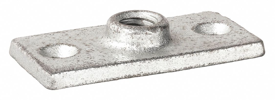 PLATE: ELECTROGALVANIZED CAST IRON, FOR ½ IN THREADED ROD, 180 LB LOAD CAPACITY