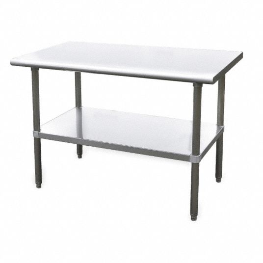 Fixed Ht, Stainless Steel, Work Table - 4UEJ7|4UEJ7 - Grainger