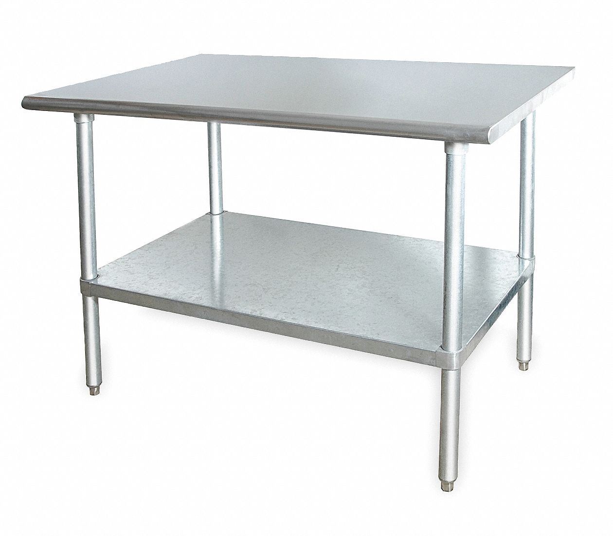 Work Table: Fixed Ht, Stainless Steel, 60 in x 30 in, 600 lb Overall Load Capacity