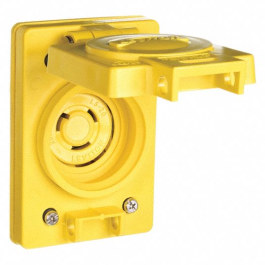 Yellow Locking Receptacle 20 Amps 125v Ac Voltage Nema Configuration L5 20r Grainger 8938