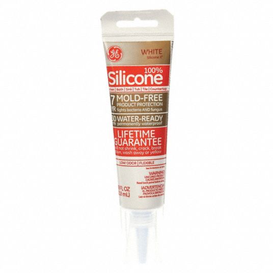 GE, Advanced Silicone, White, Silicone Sealant 4UH012812566 Grainger