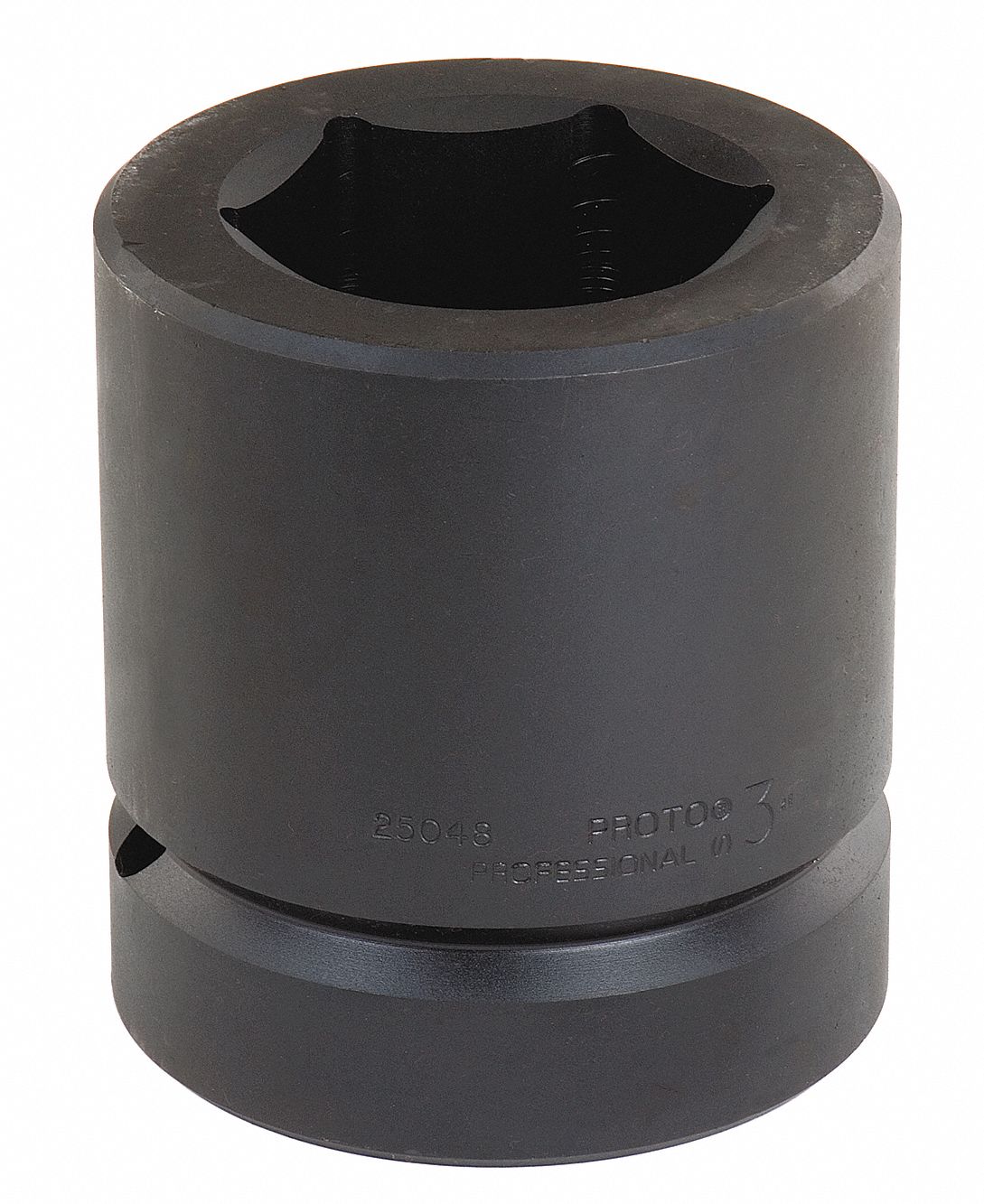 Impact Socket: 2 1/2 in Drive Size, SAE, 5 1/2 in Socket Size, 6-Point, Std, Black Oxide
