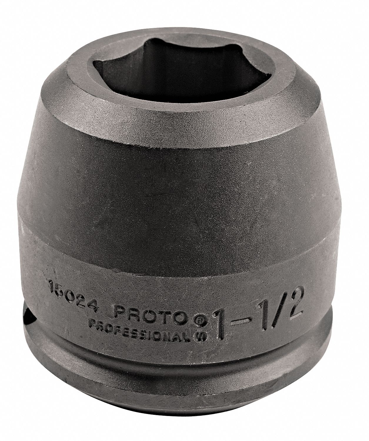 Impact Socket: 1 1/2 in Drive Size, SAE, 4 7/16 in Socket Size, 6-Point, Std, 6 in Overall Lg
