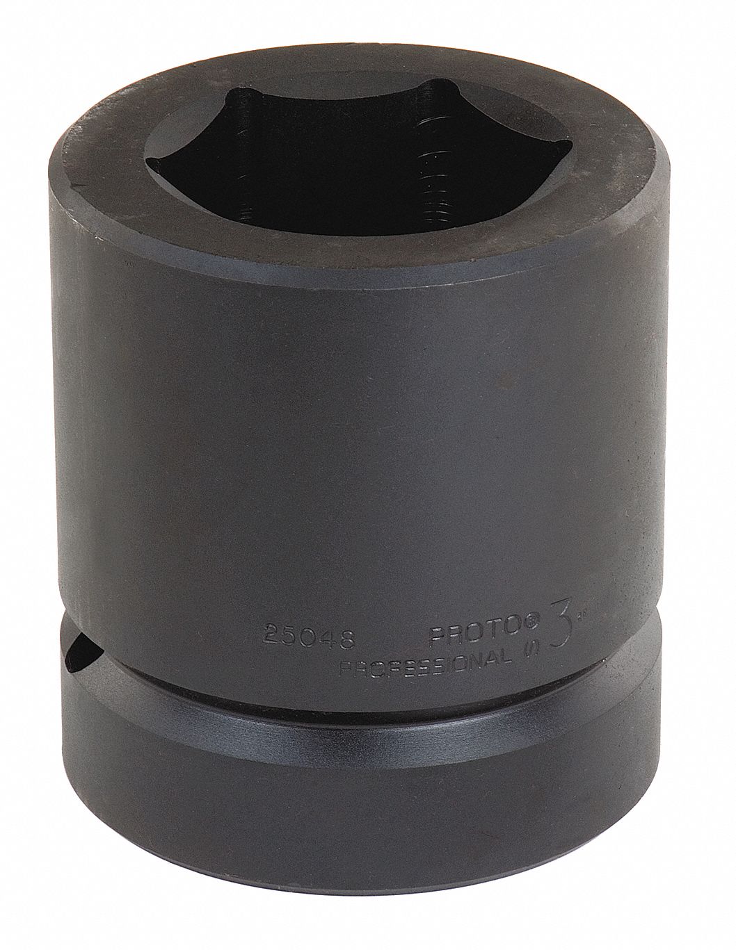 Impact Socket: 2 1/2 in Drive Size, SAE, 4 3/8 in Socket Size, 6-Point, Std, Black Oxide