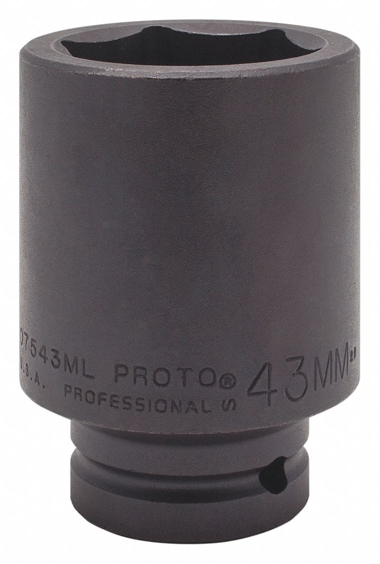 CR-Mo - 645243 Genius Tools 3/4" Dr 43mm Impact Socket 