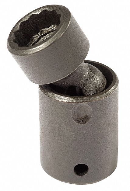 Impact Socket: 9 mm Socket Size, 12-Point, Std, Black Oxide, Not Tether Capable, Metric