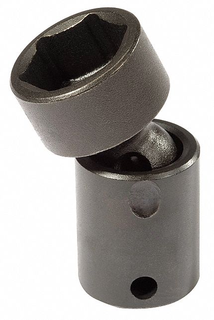 Flex Impact Socket: 11/16 in Socket Size, 6-Point, Std, Black Oxide, Not Tether Capable, SAE