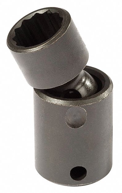 Flex Impact Socket: 10 mm Socket Size, 12-Point, Std, Black Oxide, Not Tether Capable, Metric
