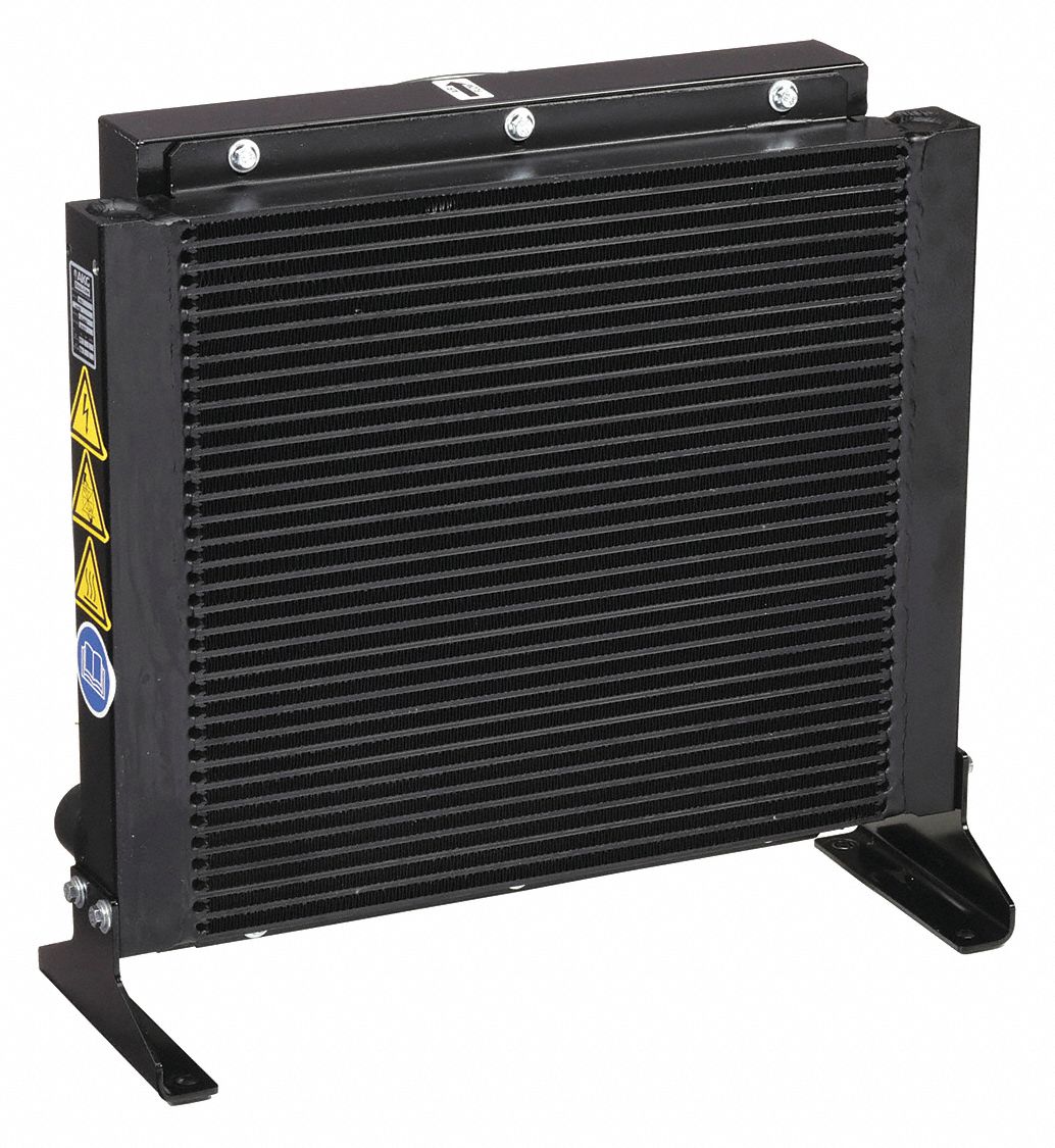 Forced Air Oil Cooler: 30 hp Heat Removed, 50 gpm Max. Flow, 377 psi Max. Pressure