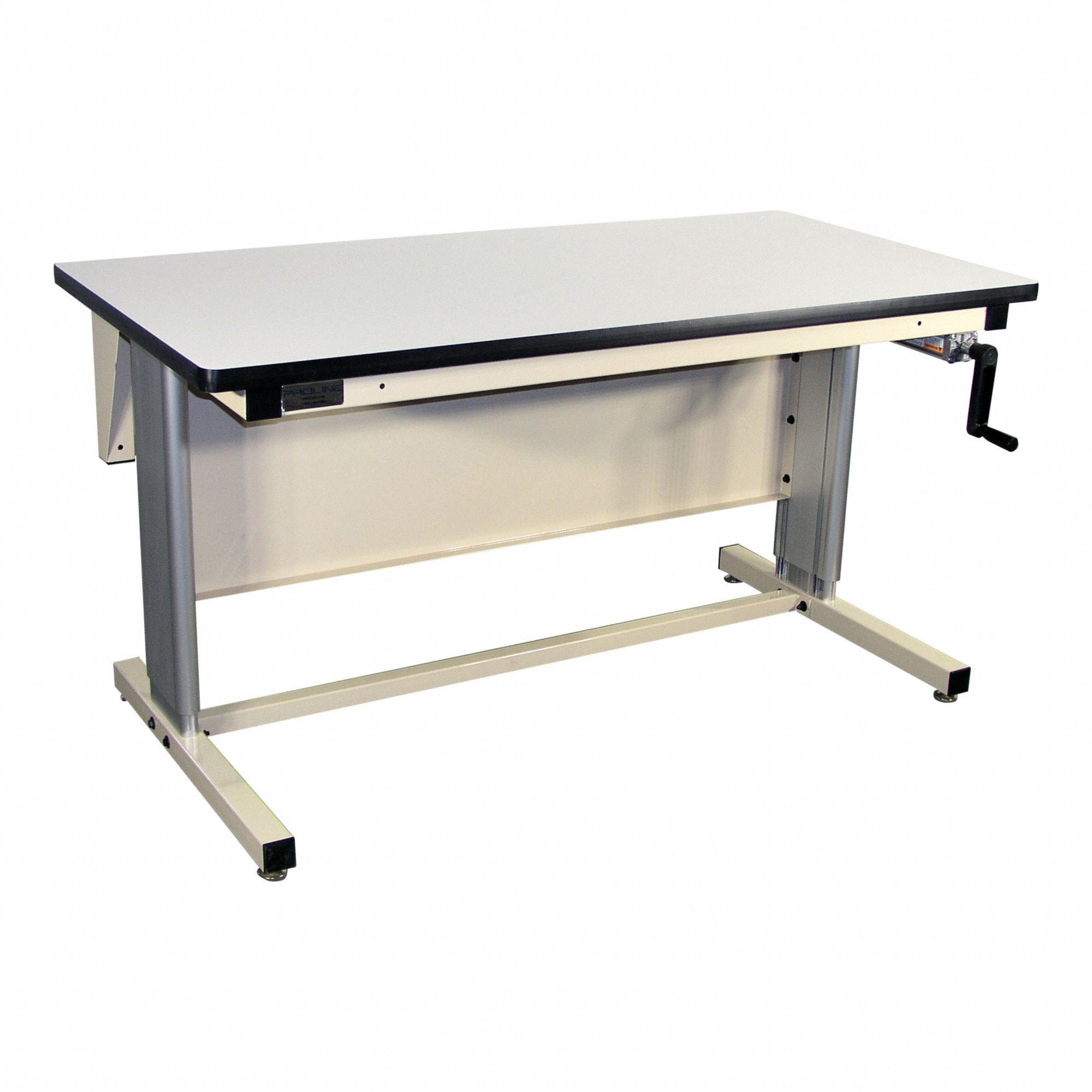 Workbench: Adj Ht, Laminate, 60 in x 30 in, 330 lb Overall Load Capacity, Beige