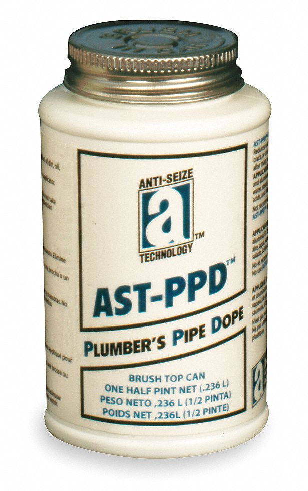 Pipe Thread Sealant: 16 oz, Brush Top Can, Tan, With 1,000 psi Gas Pressure