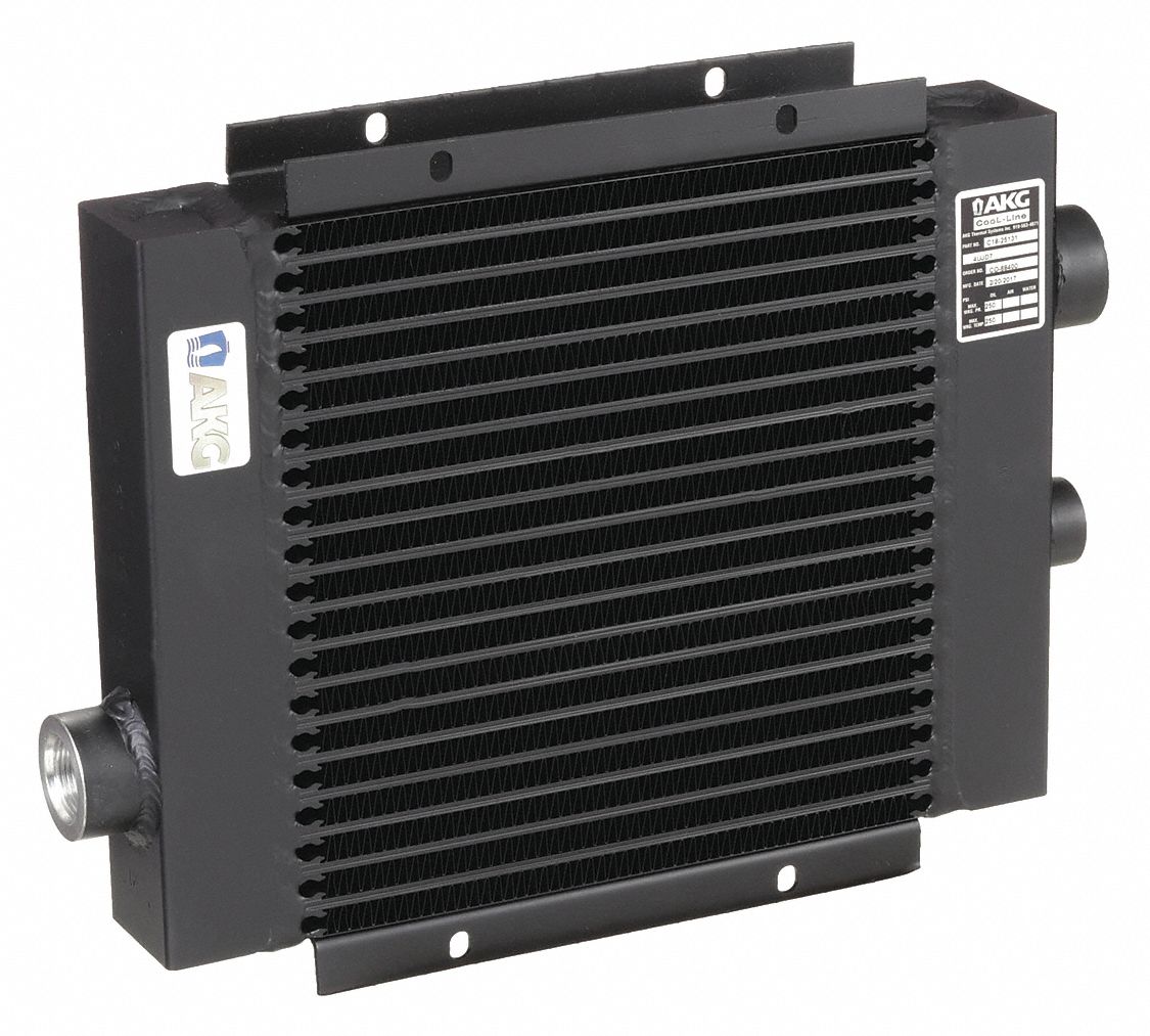 Hydraulic Oil Cooler: 18 hp Heat Removed, 30 gpm Max. Flow Rate, 15.94 in Overall Wd
