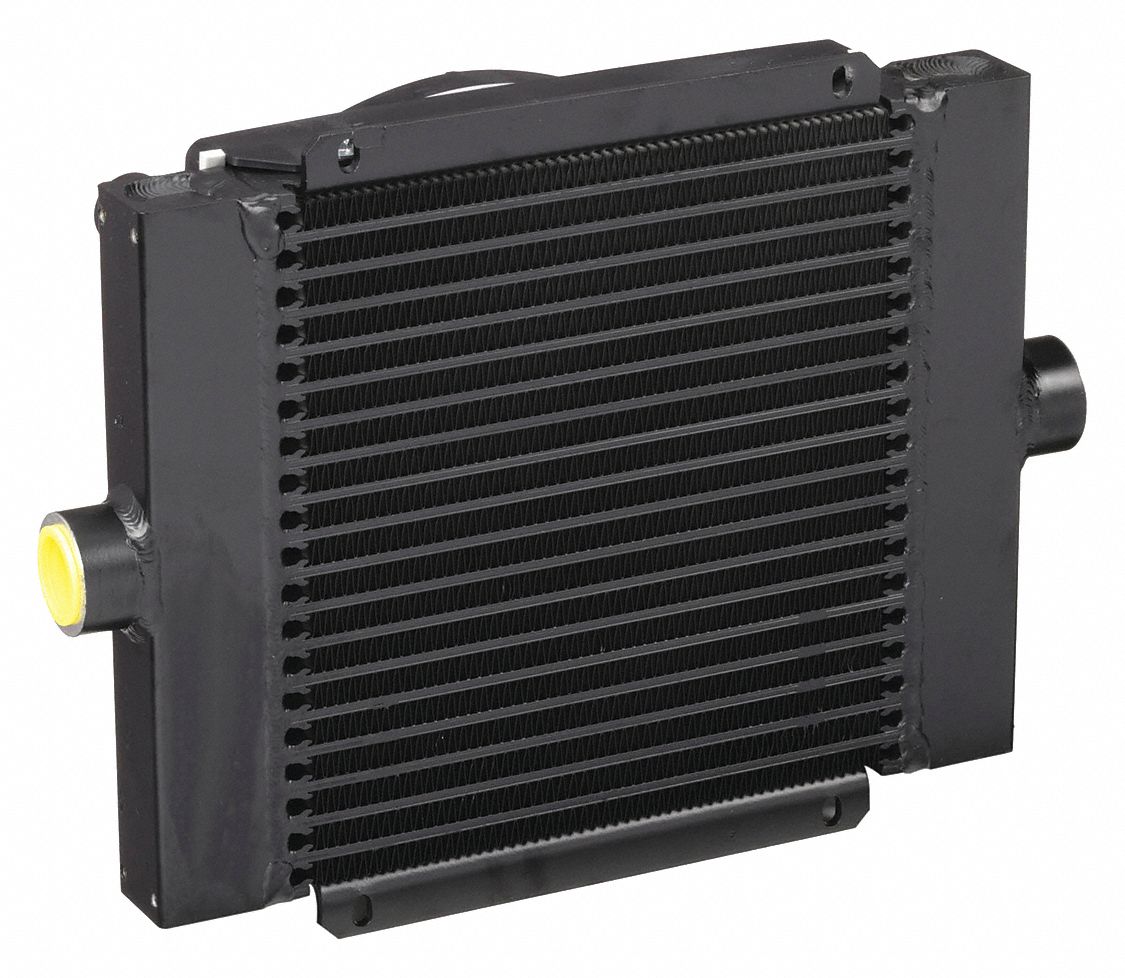 Forced Air Oil Cooler: 16 hp Heat Removed, 50 gpm Max. Flow, 377 psi Max. Pressure, 12V DC