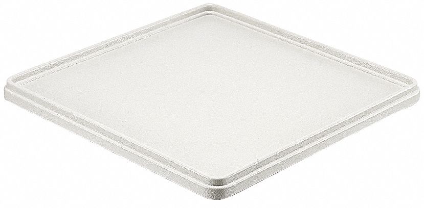 Rack Cover: 19 5/8 in Overall Lg, 19 5/8 in Overall Wd, 1 in Overall Ht, Gray, Plastic