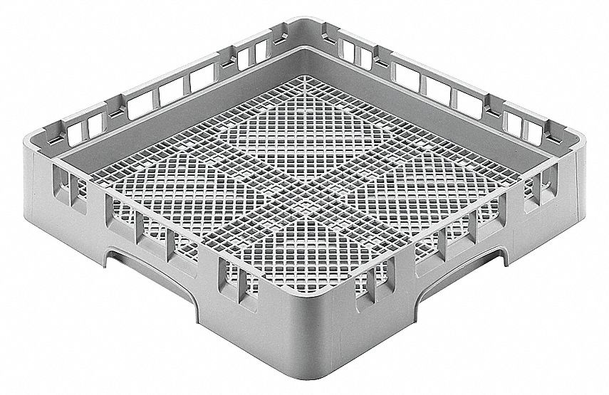 Flatware Rack: 19 3/4 in Overall Lg, 19 3/4 in Overall Wd, 2 5/8 in Overall Ht, Soft Gray