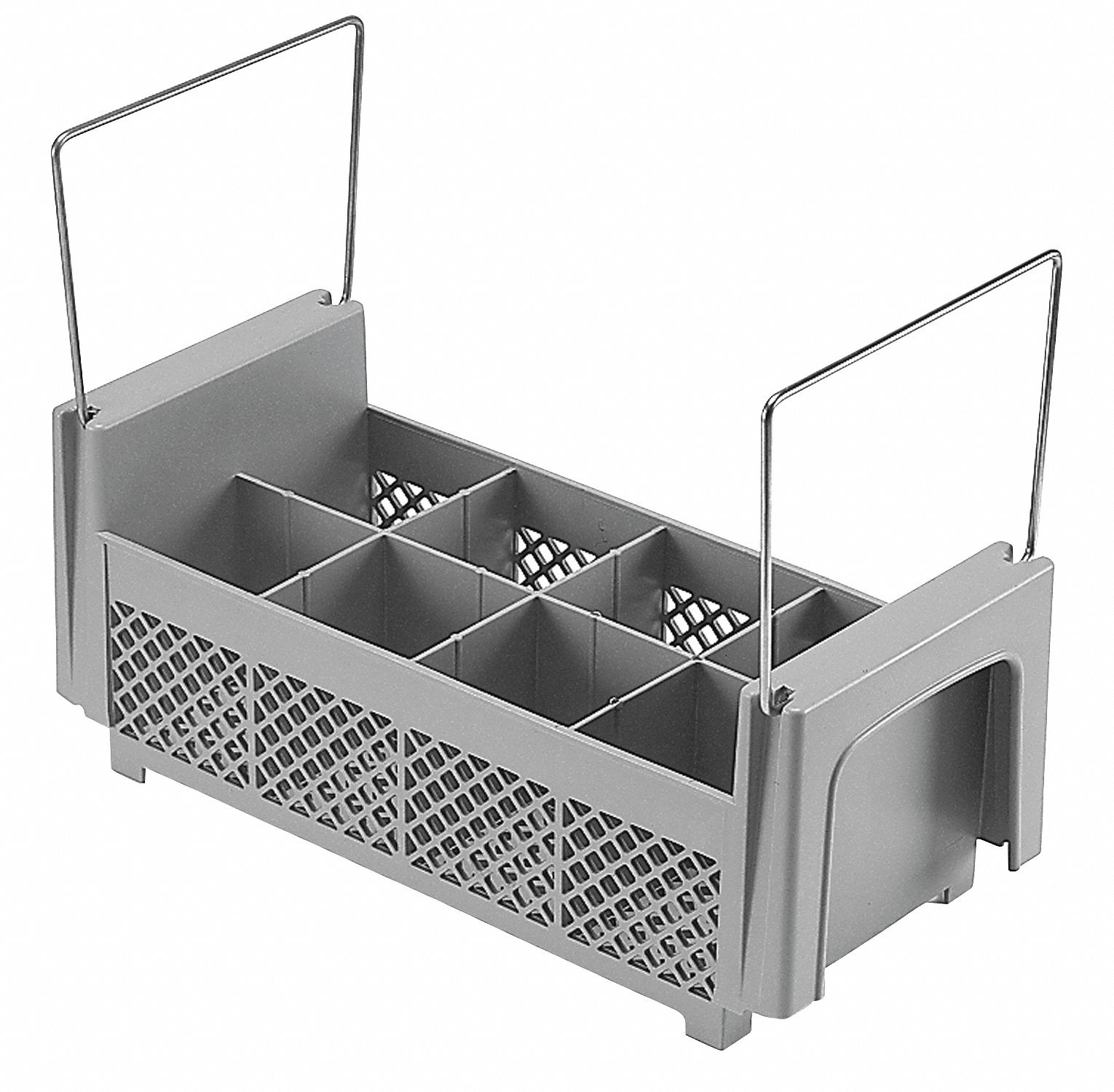 CAMBRO, 8 Compartments, 20 in Overall Lg, Half Flatware Basket 4UJK8