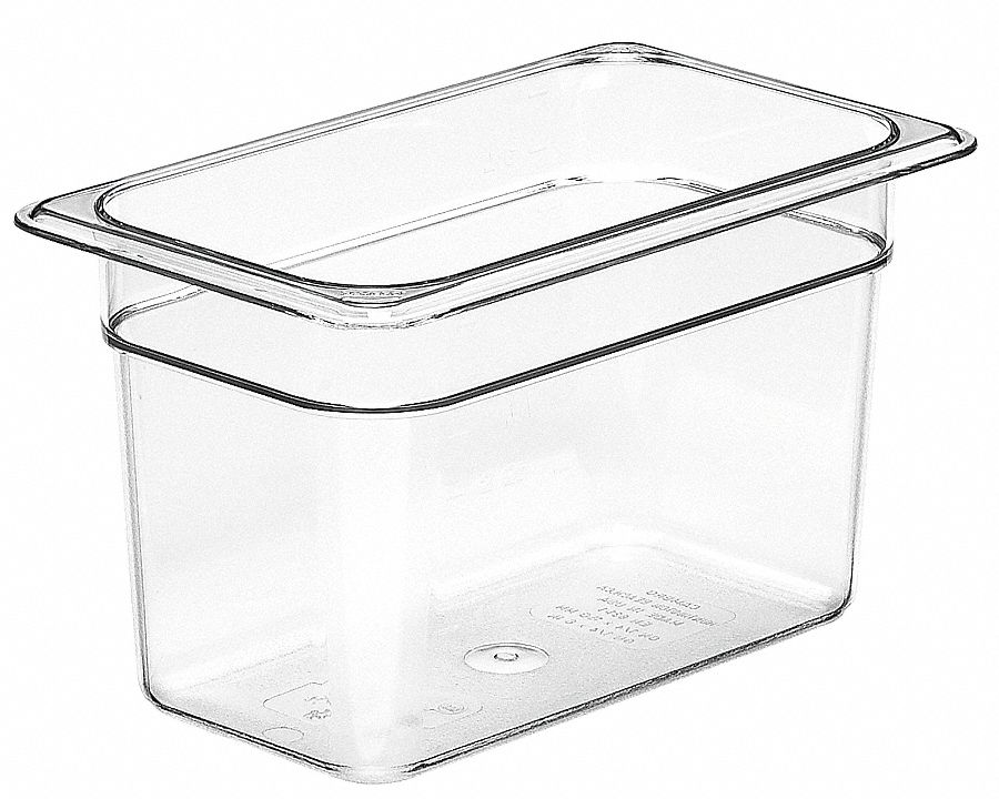 Food Pan: Fourth Size, Rectangular, 3.9 qt Capacity, NSF Certified, 10 7/16 in Overall Lg